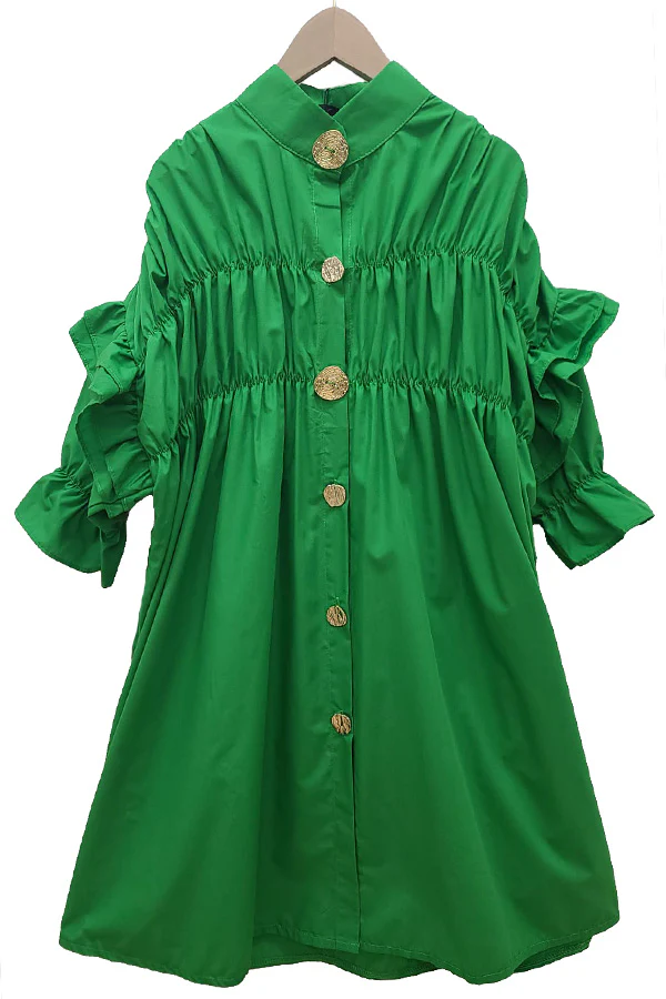 T13942 DRESS (PINK, GRN) (S, M) - Image 2