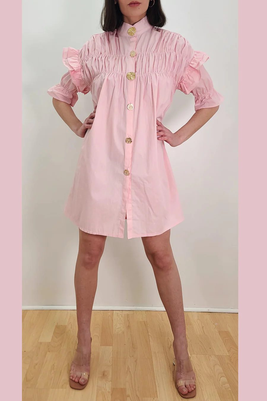 T13942 DRESS (PINK, GRN) (S, M) - Image 3