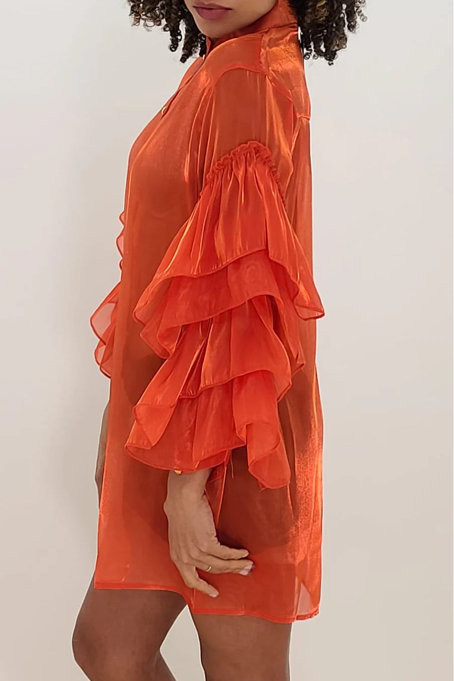 T14622 DRESS (WHT, GOLD, ORANGE) - Image 4