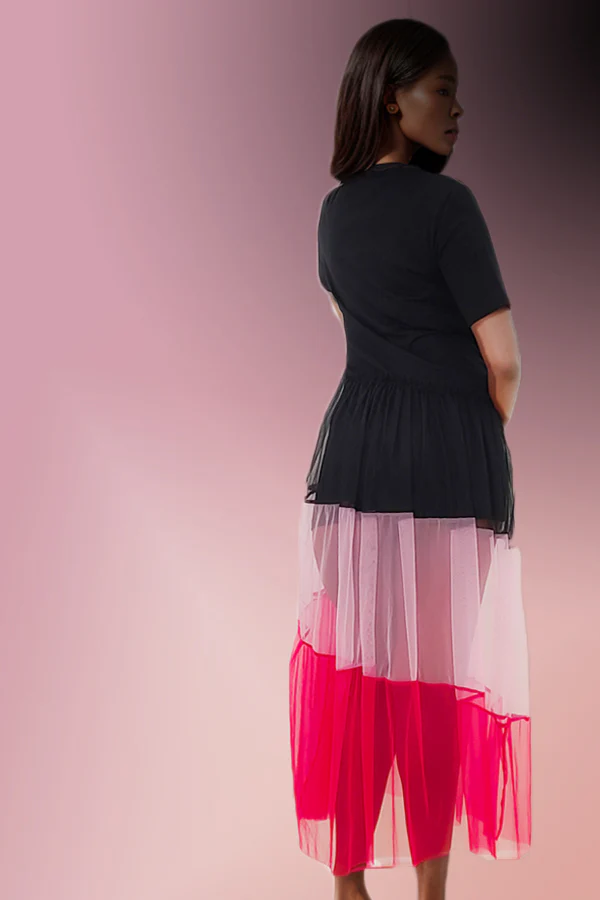 T14635 DRESS (WHT, BLK) - Image 2