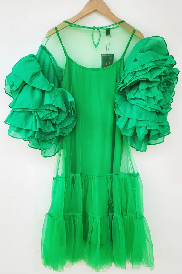 T14938 DRESS (GRN, YELLOW) (SMALL ONLY) - Image 2