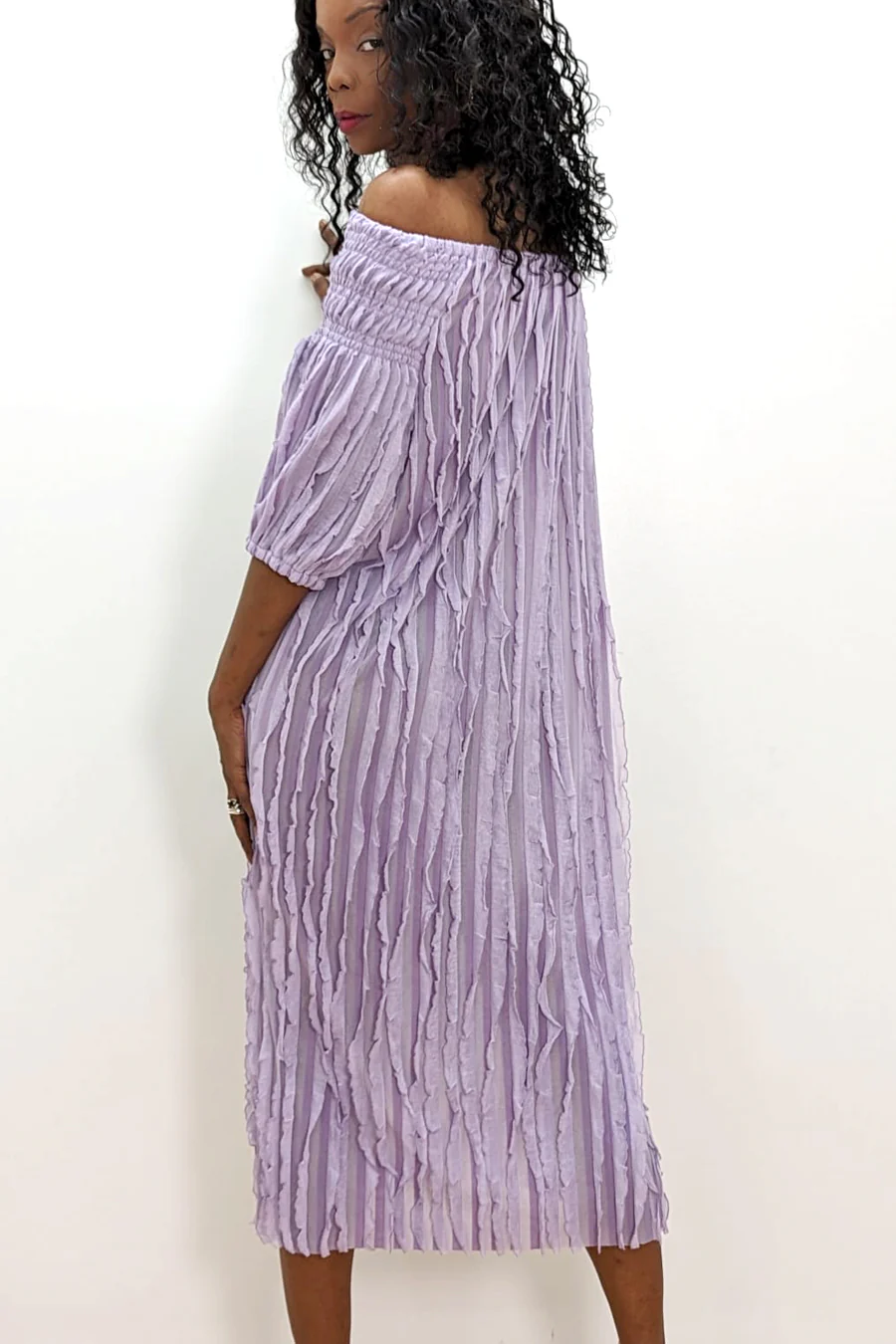 T1829 DRESS (YELLOW, WHT, VIOLET) - Image 4