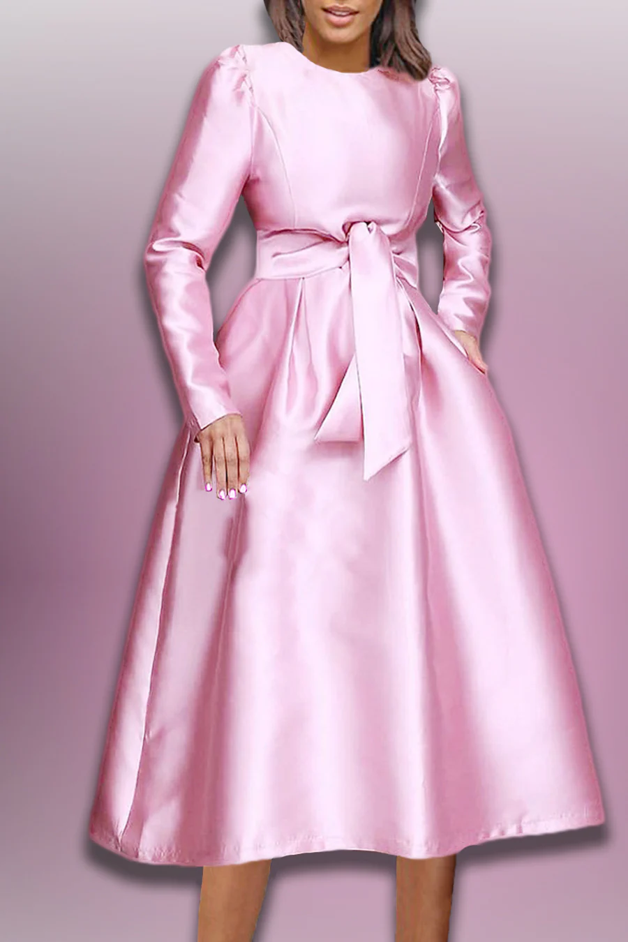 T188A DRESS (WHT, BLK, PINK) - Image 2