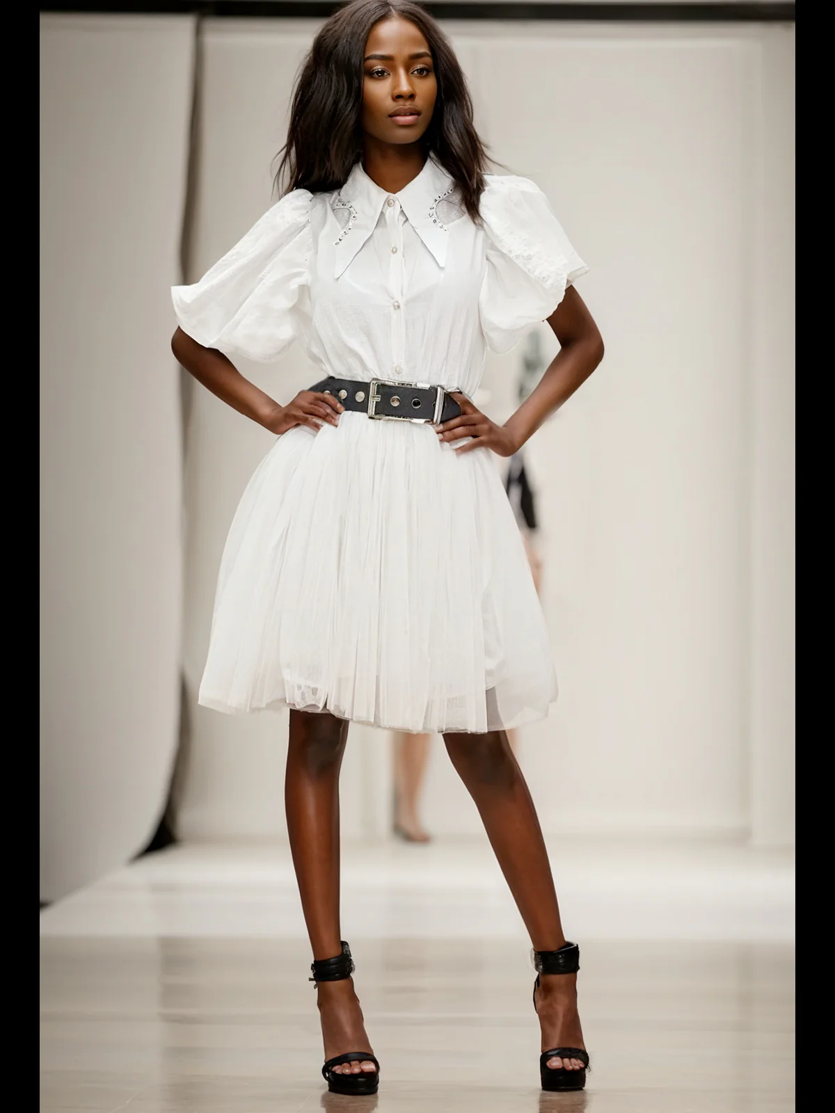 T2128 DRESS (WHT, PURPLE) - Image 2