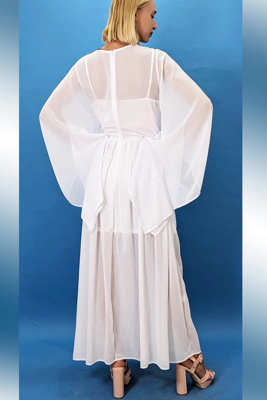 T2141 WHITE SHEER MAXI DRESS - Image 2
