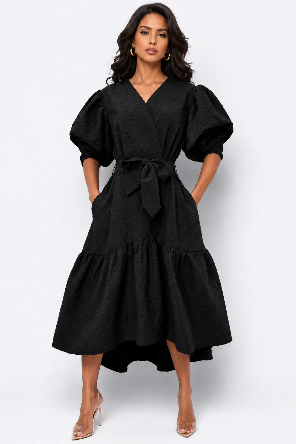 T2324 DRESS (RED, BLK, BLUE) - Image 2