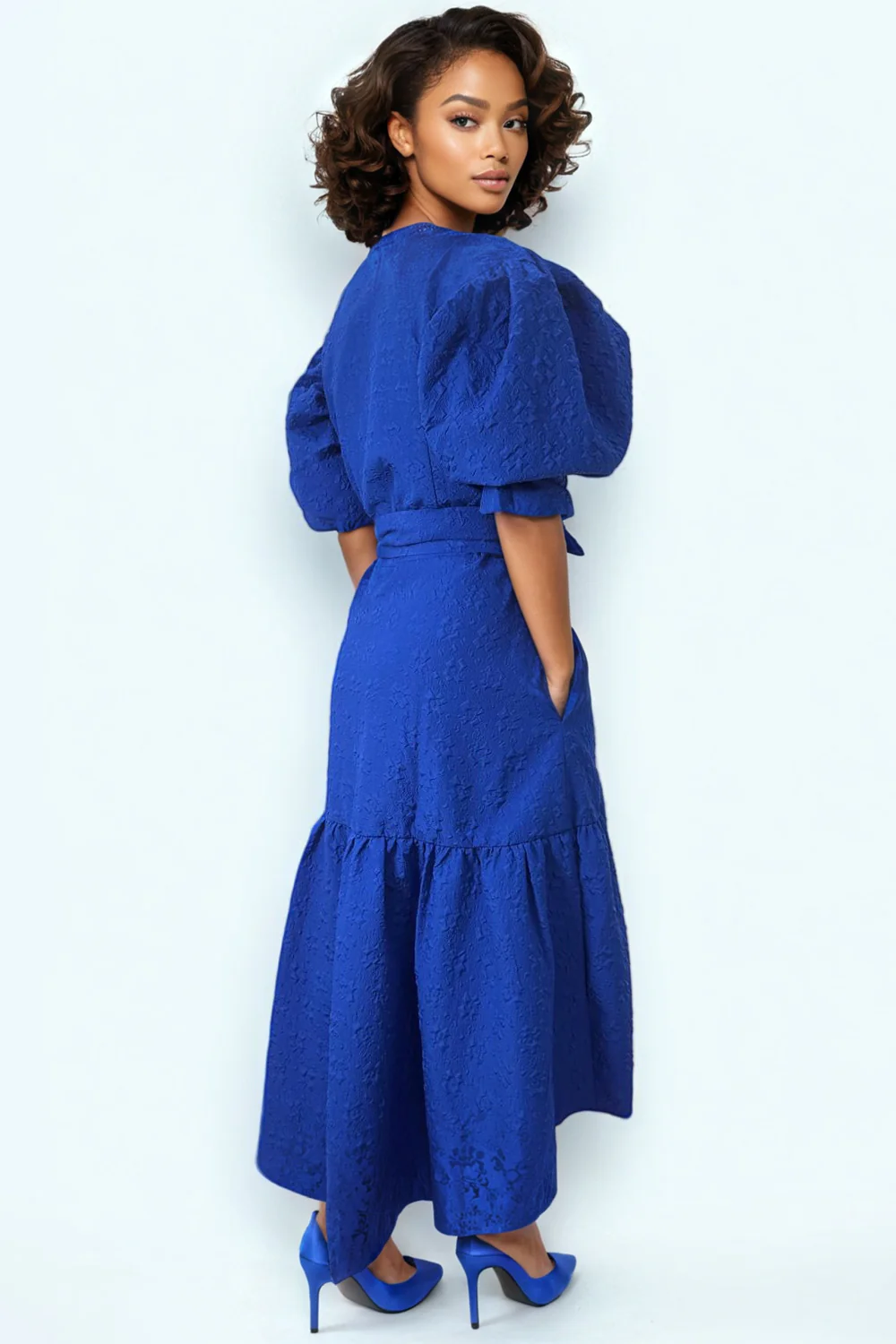 T2324 DRESS (RED, BLK, BLUE) - Image 4