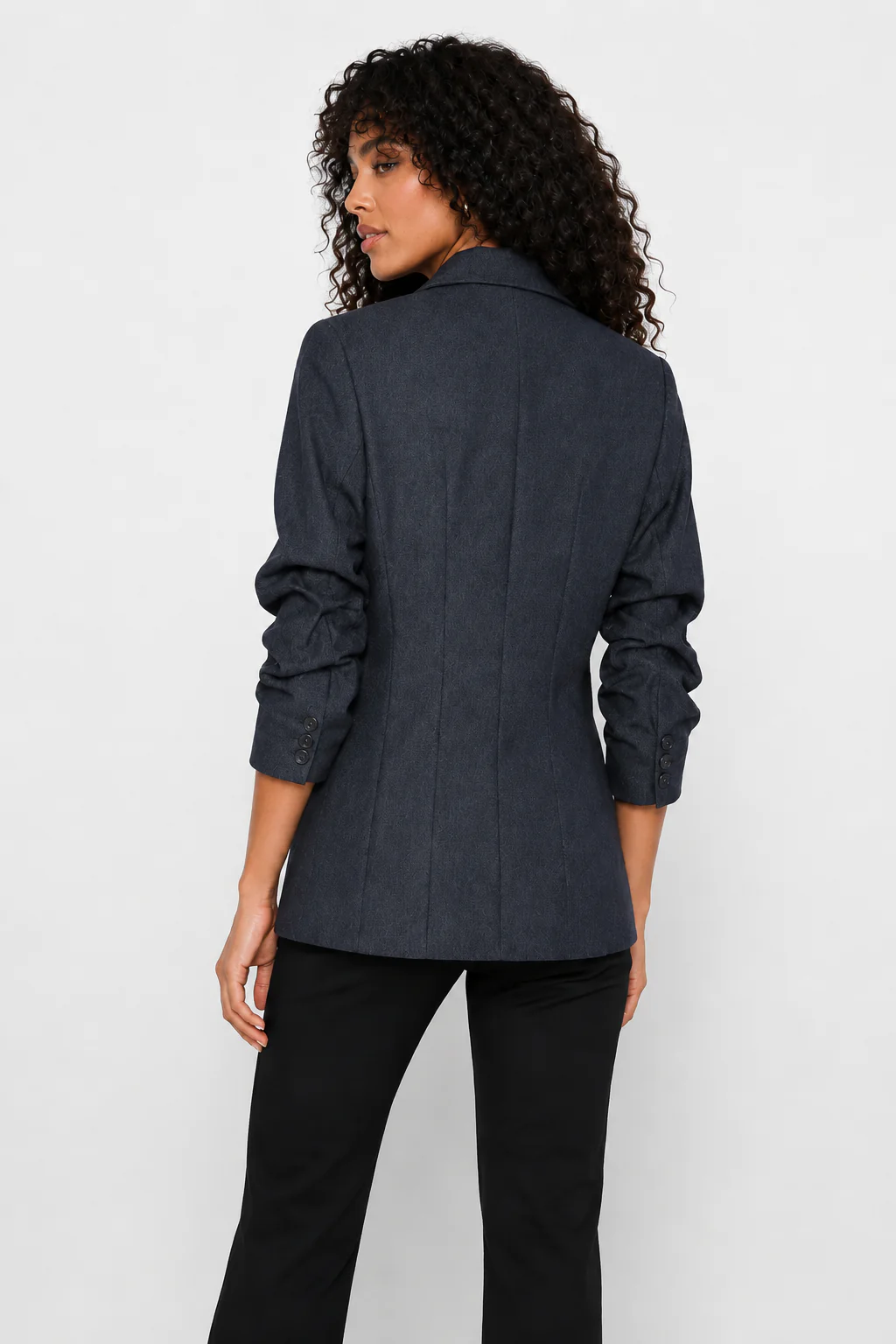 T25030A CHIC FLOWER APPLIQUE DENIM BLAZER - Image 2