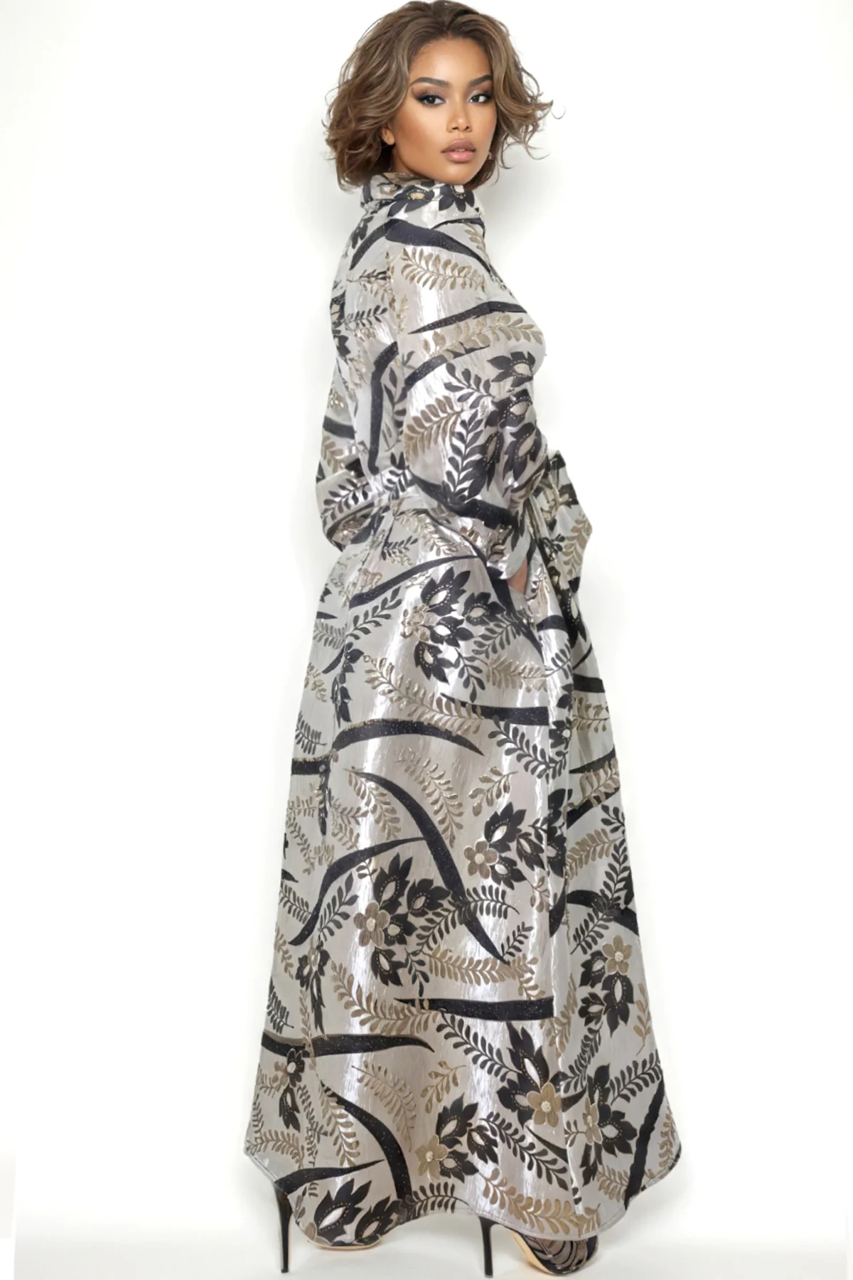T2571A FROSTED BUTTON-DOWN DRESS - Image 2