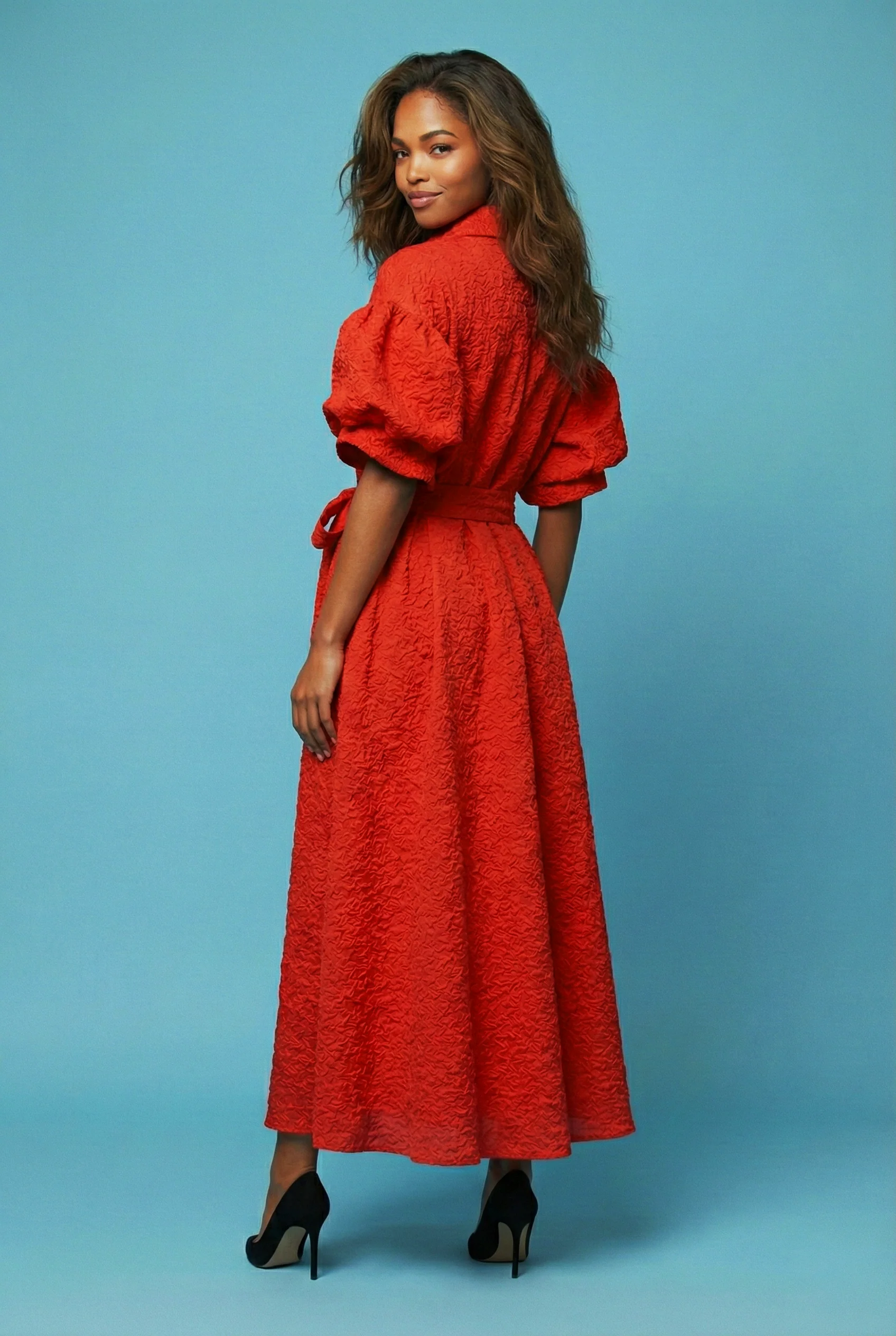 T2609 TEXTURED BUTTON FRONT DRESS - Image 2