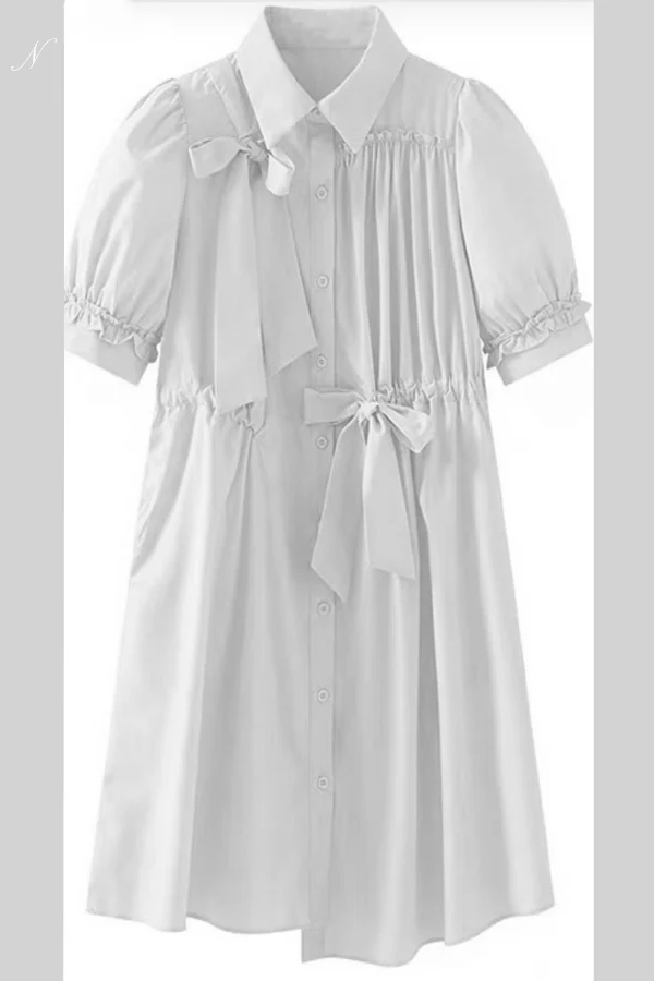T81122D DRESS (WHT, ORANGE, BLUE) - Image 3