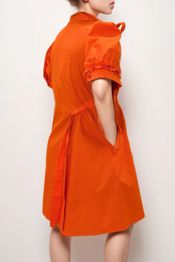T81122D DRESS (WHT, ORANGE, BLUE) - Image 4