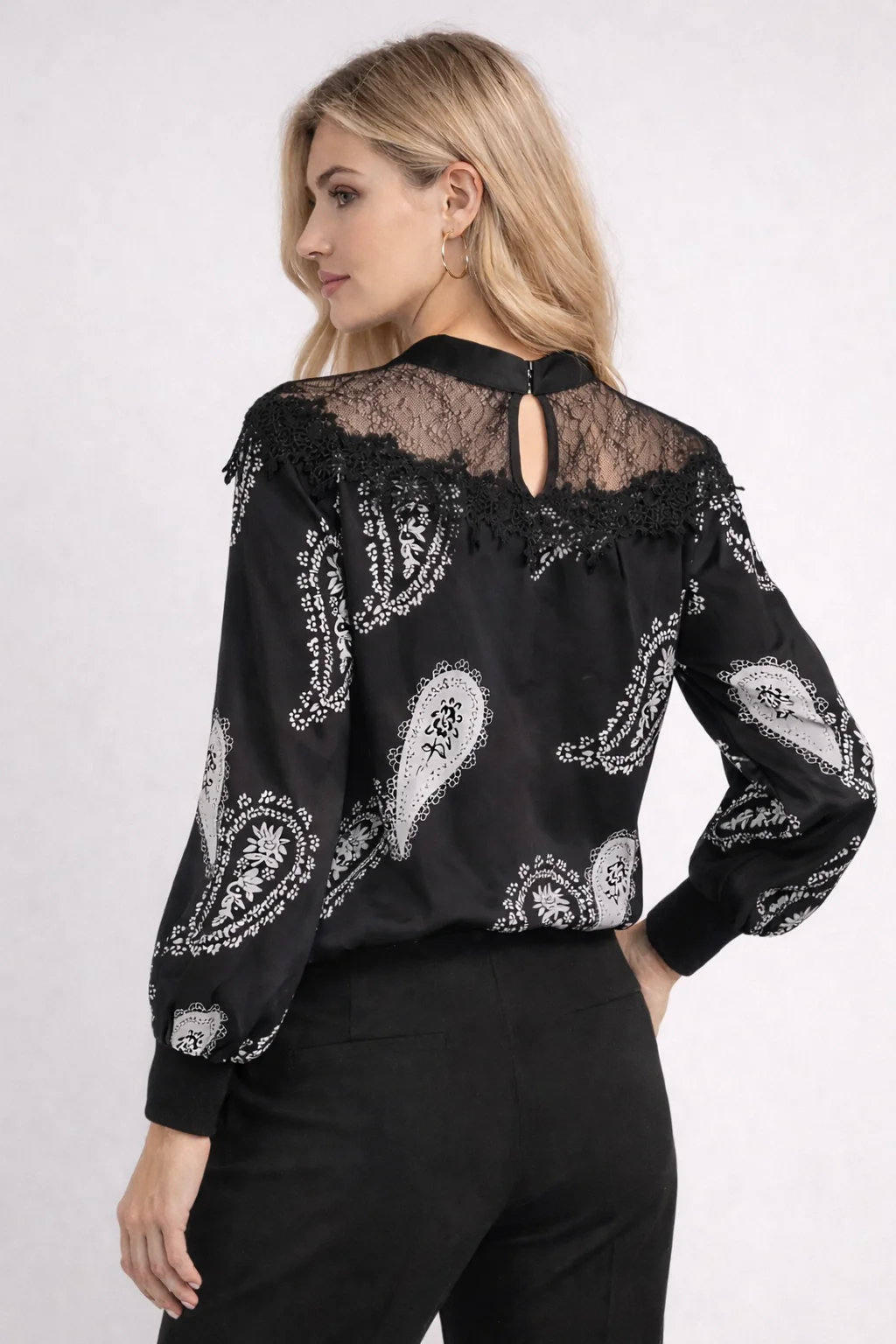T81125 PAISLEY PRINT BOW TOP - Image 2