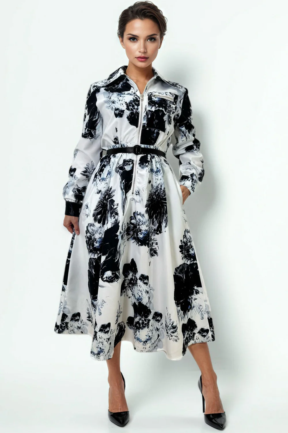 GF1124 FRONT ZIP DRESS