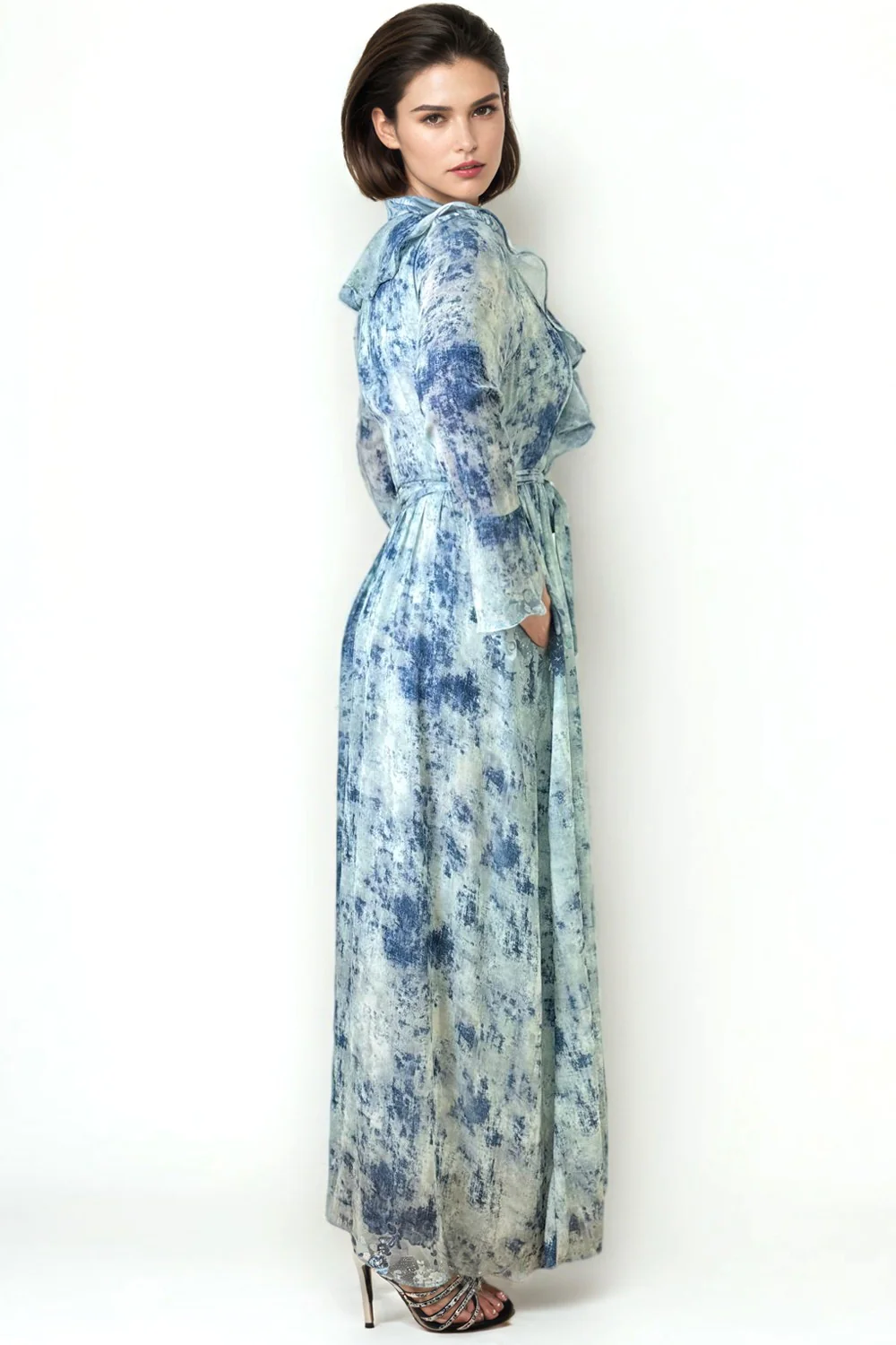 T8415 RUFFLE BUTTON UP DRESS - Image 3