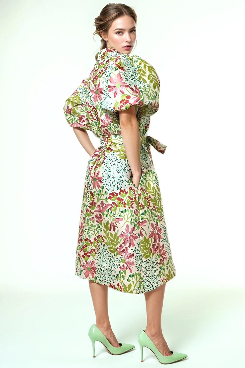 S3077 DOUBLE BREASTED MIDI DRESS - Image 3