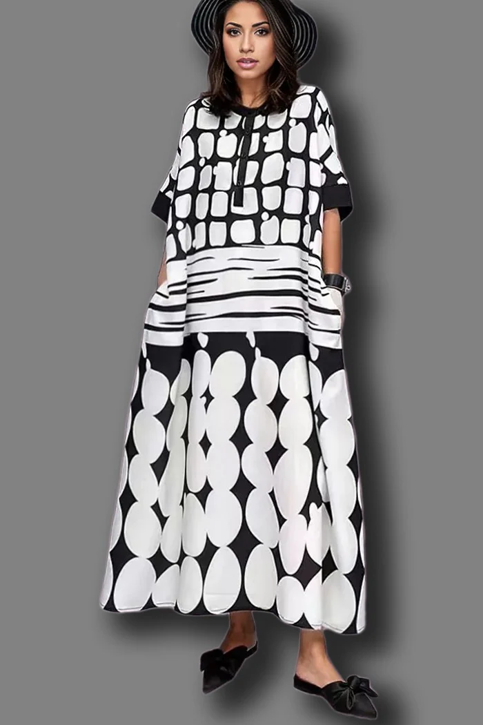 W5042 DRESS (RED, BLK) - Image 2