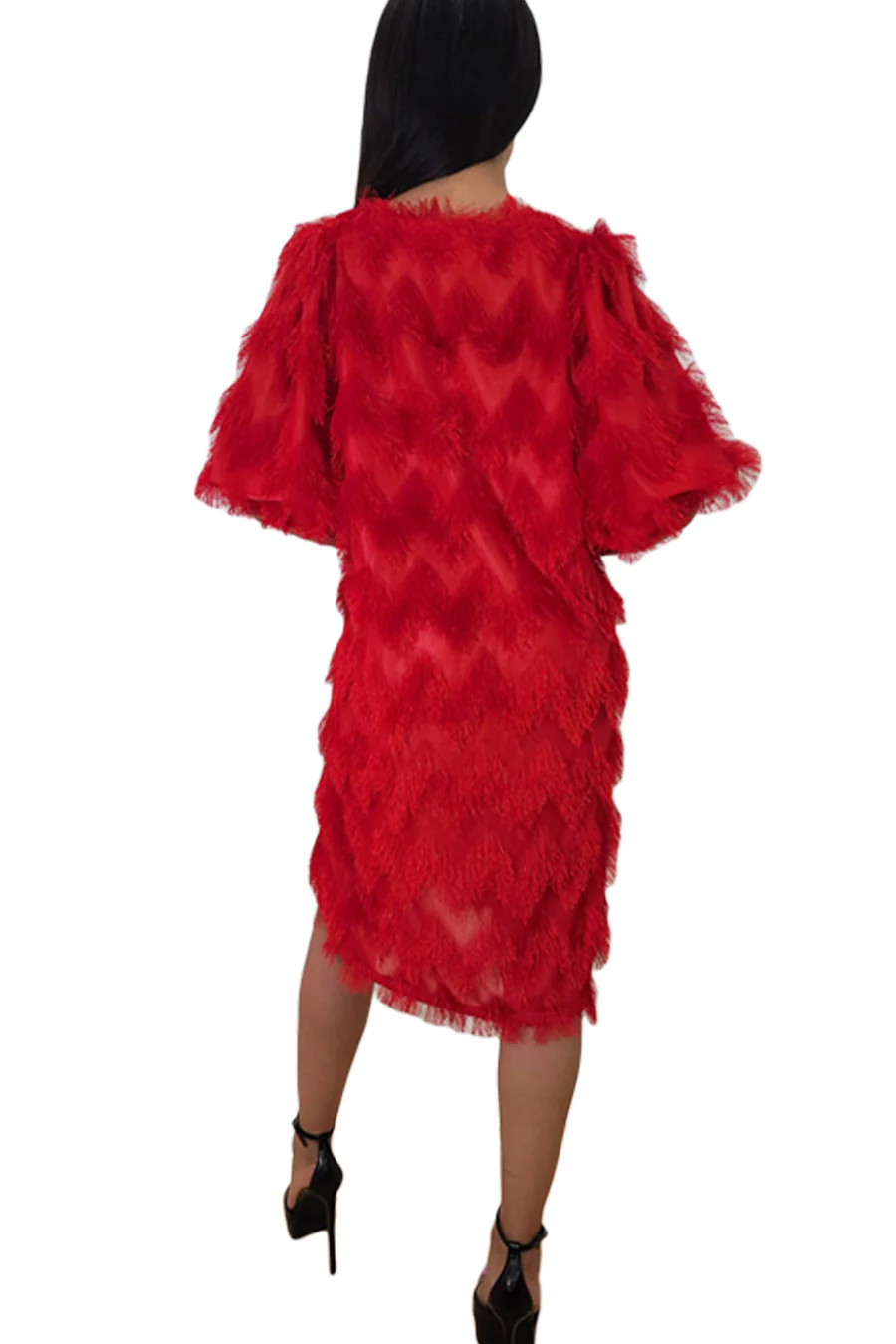 W5062 DRESS (RED, BLK) - Image 3