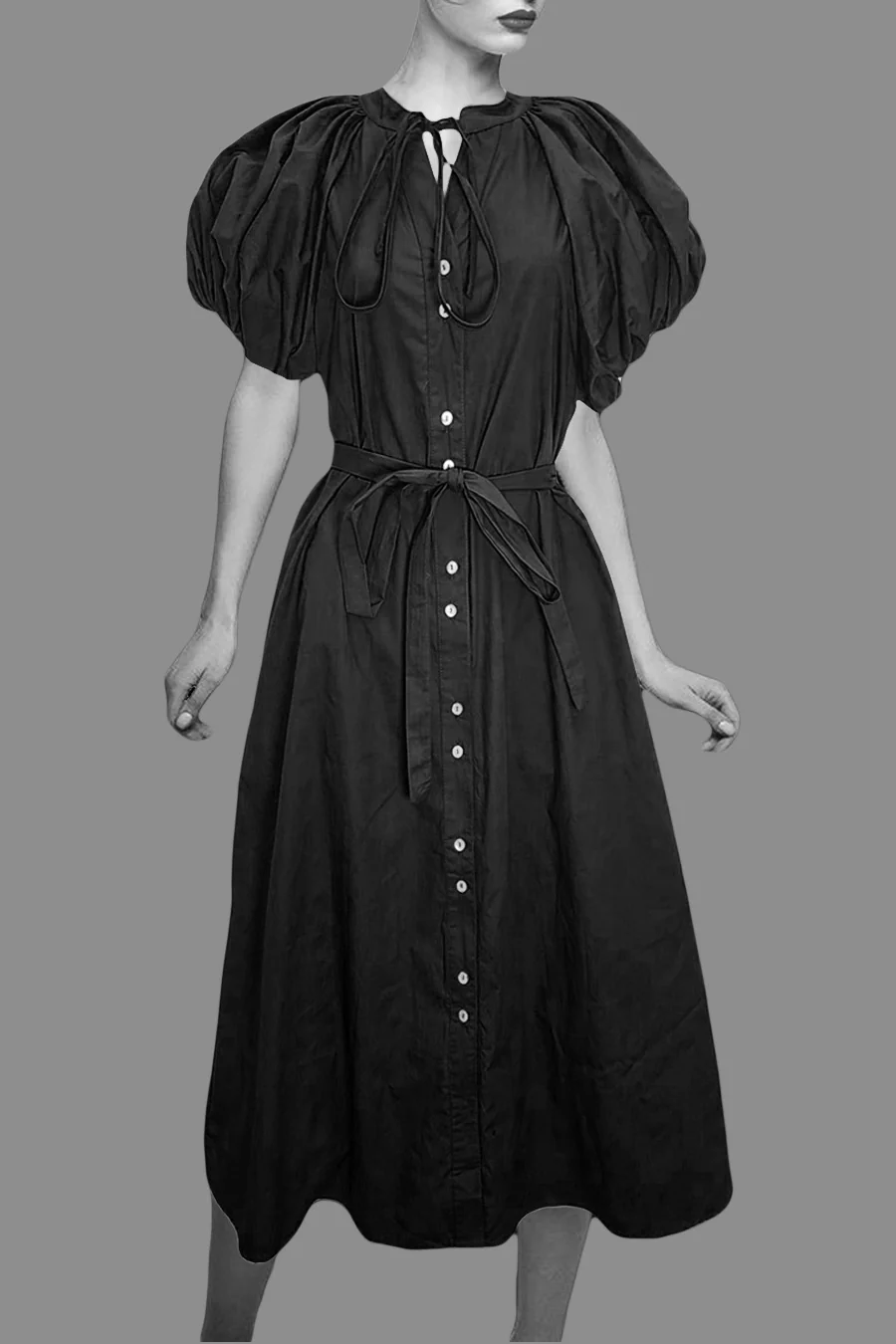 W5071 DRESS (BLK, GRN, WHT) - Image 3