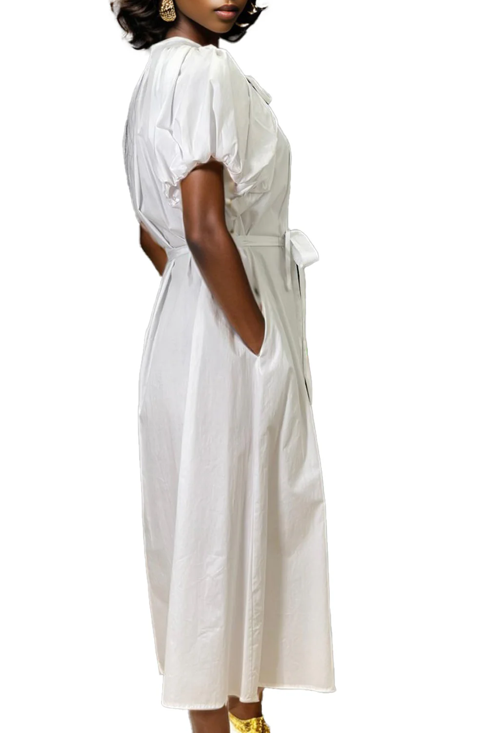 W5071 DRESS (BLK, GRN, WHT) - Image 4