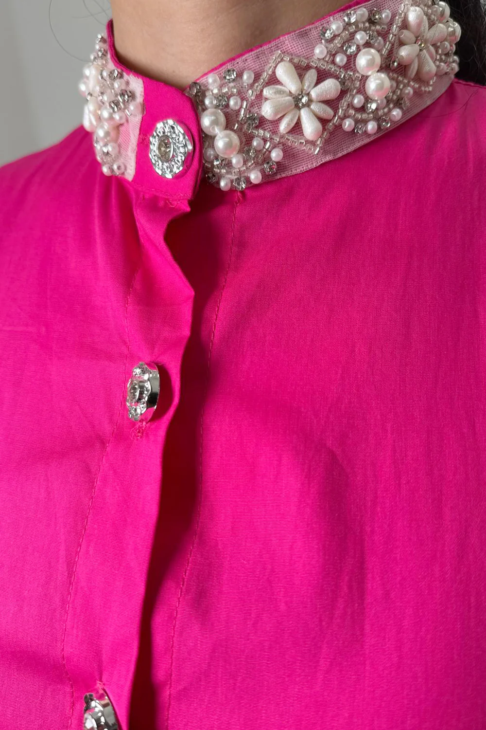W50951 BEADED RHINESTONE DRESS (PINK, BLUE) - Image 3