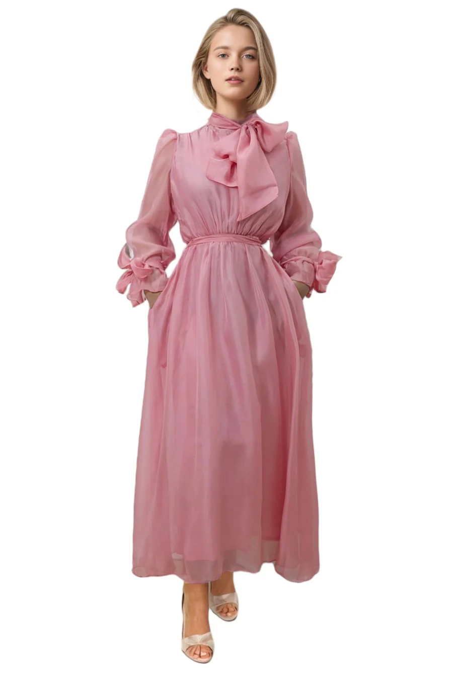 W51124 DRESS (TEAL, PINK, WHT) - Image 2