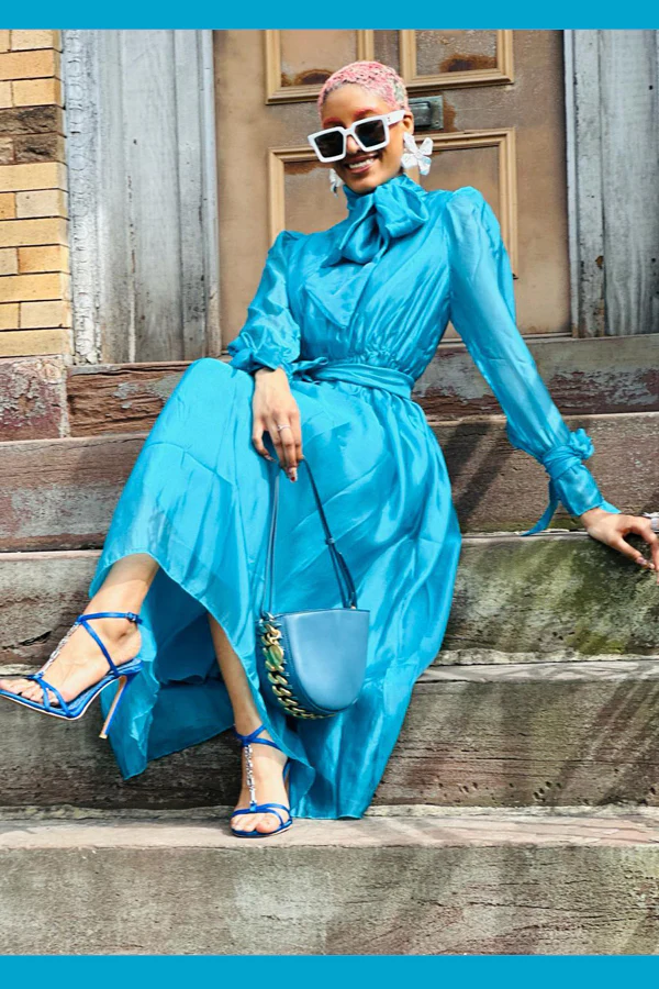 W51124 DRESS (TEAL, PINK, WHT) - Image 4