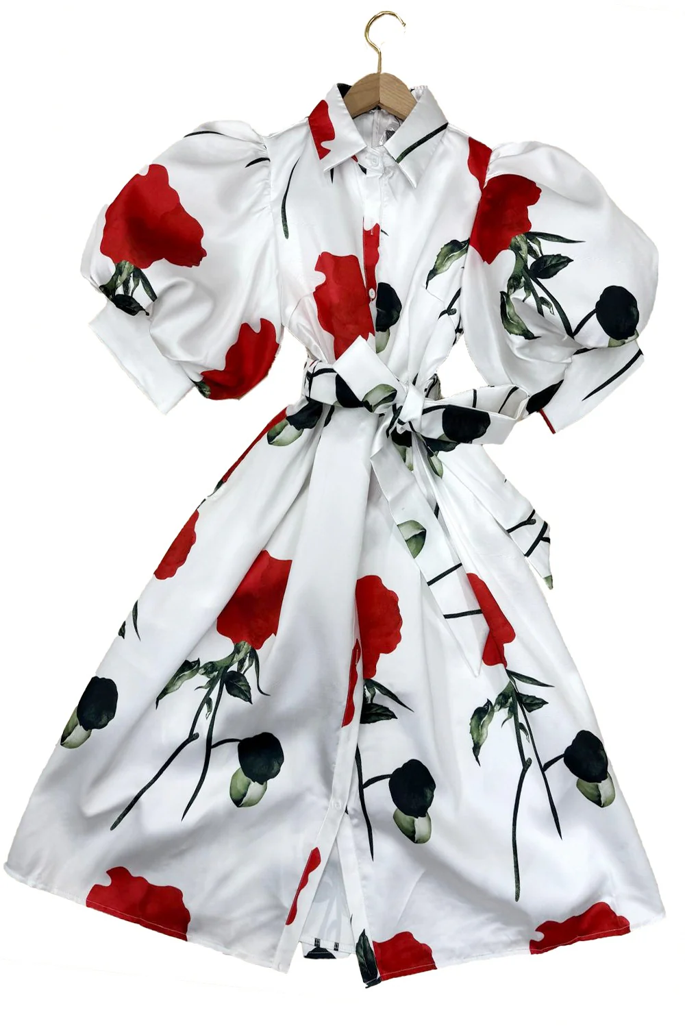 W51529 ROSE PRINT MIDI DRESS - Image 3