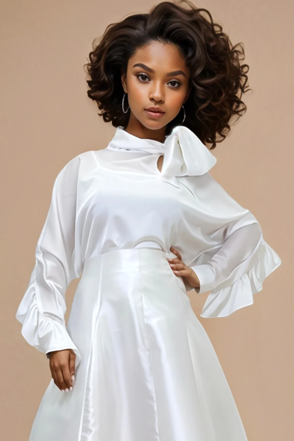 W5190 RUFFLE BACK TOP (PINK, WHT) - Image 2