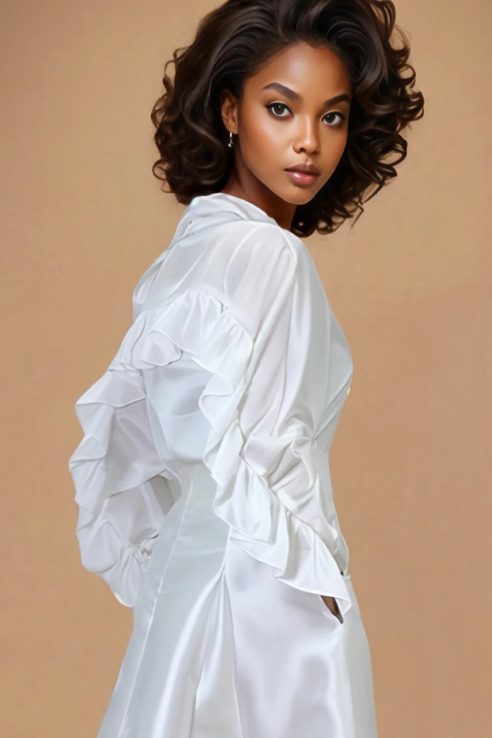 W5190 RUFFLE BACK TOP (PINK, WHT) - Image 4