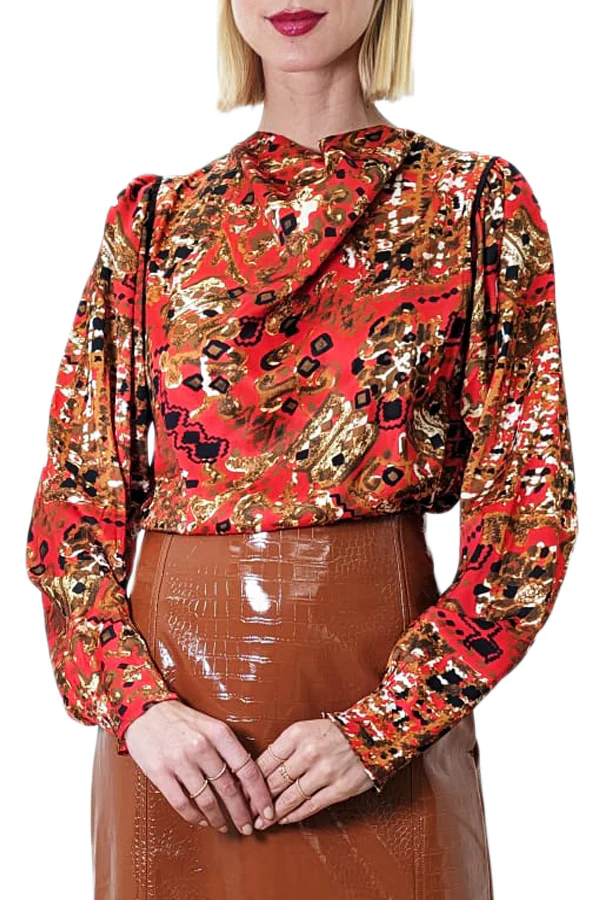 W5381 DROOP NECK TOP (RED, GRN) - Image 3