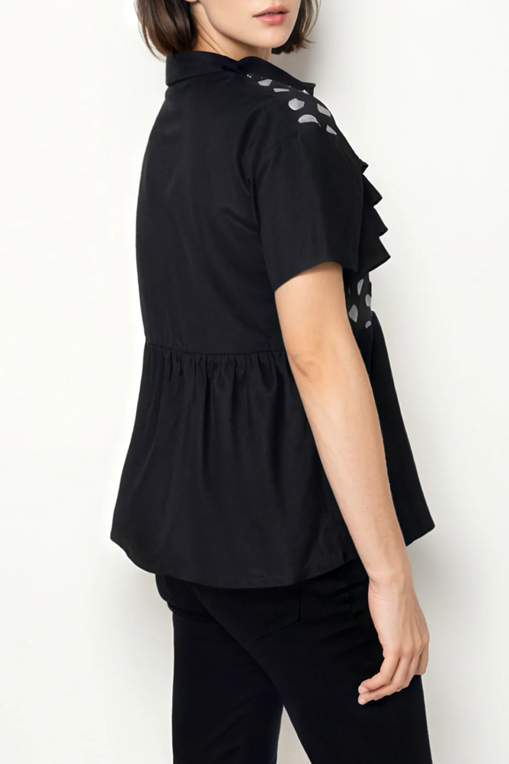 W5911 POLKA DOT TOP (WHT, BLK) - Image 3