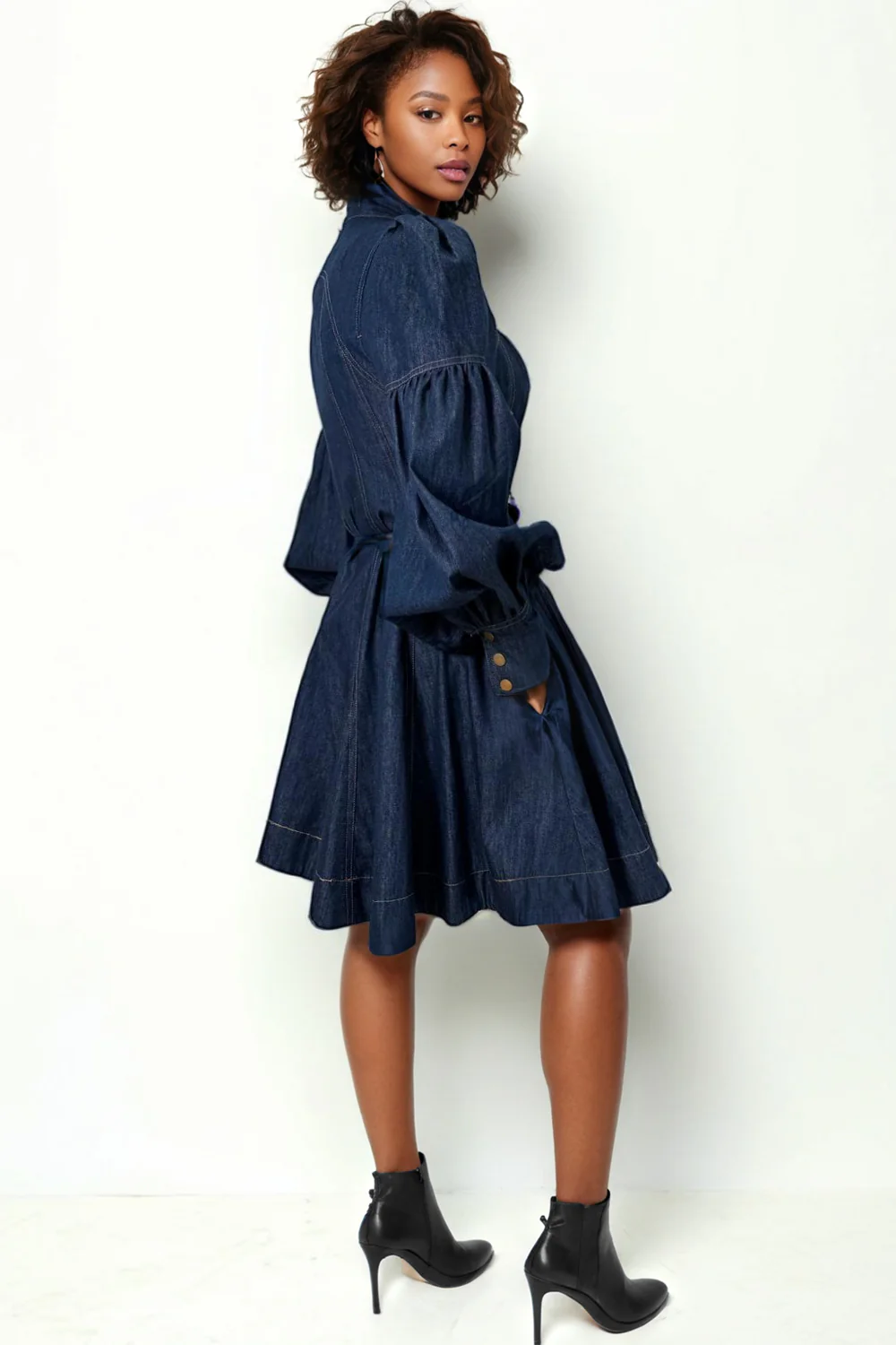 W5919 PUFF SLEEVE SKATER DRESS(S,ONLY) - Image 2