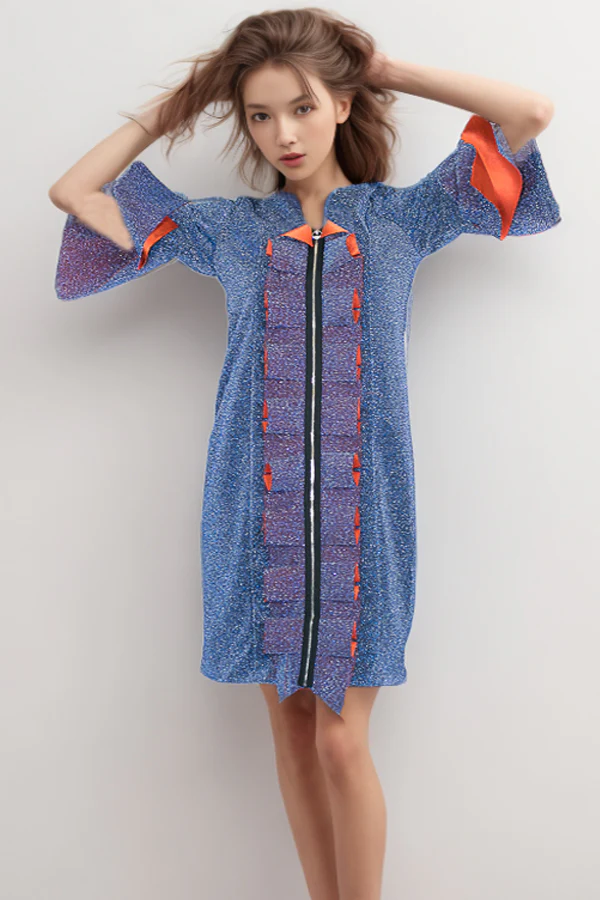 W787 FRONT ZIP DRESS - Image 2