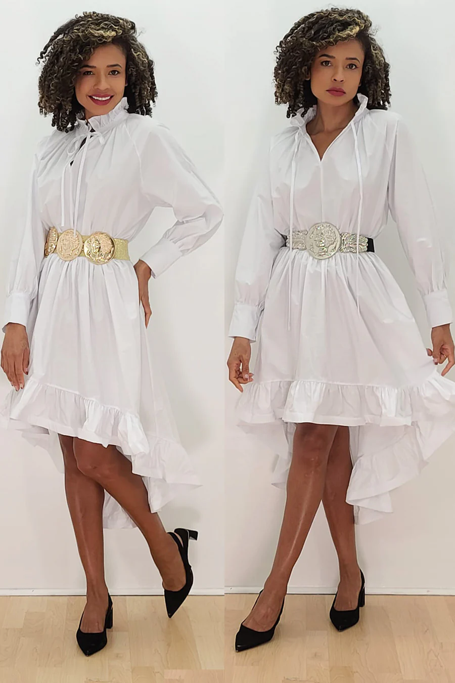 W8303 DRESS (PINK, WHT) - Image 2