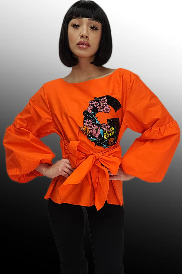 W85061 TOP (BLUE, WHT, ORANGE) - Image 2