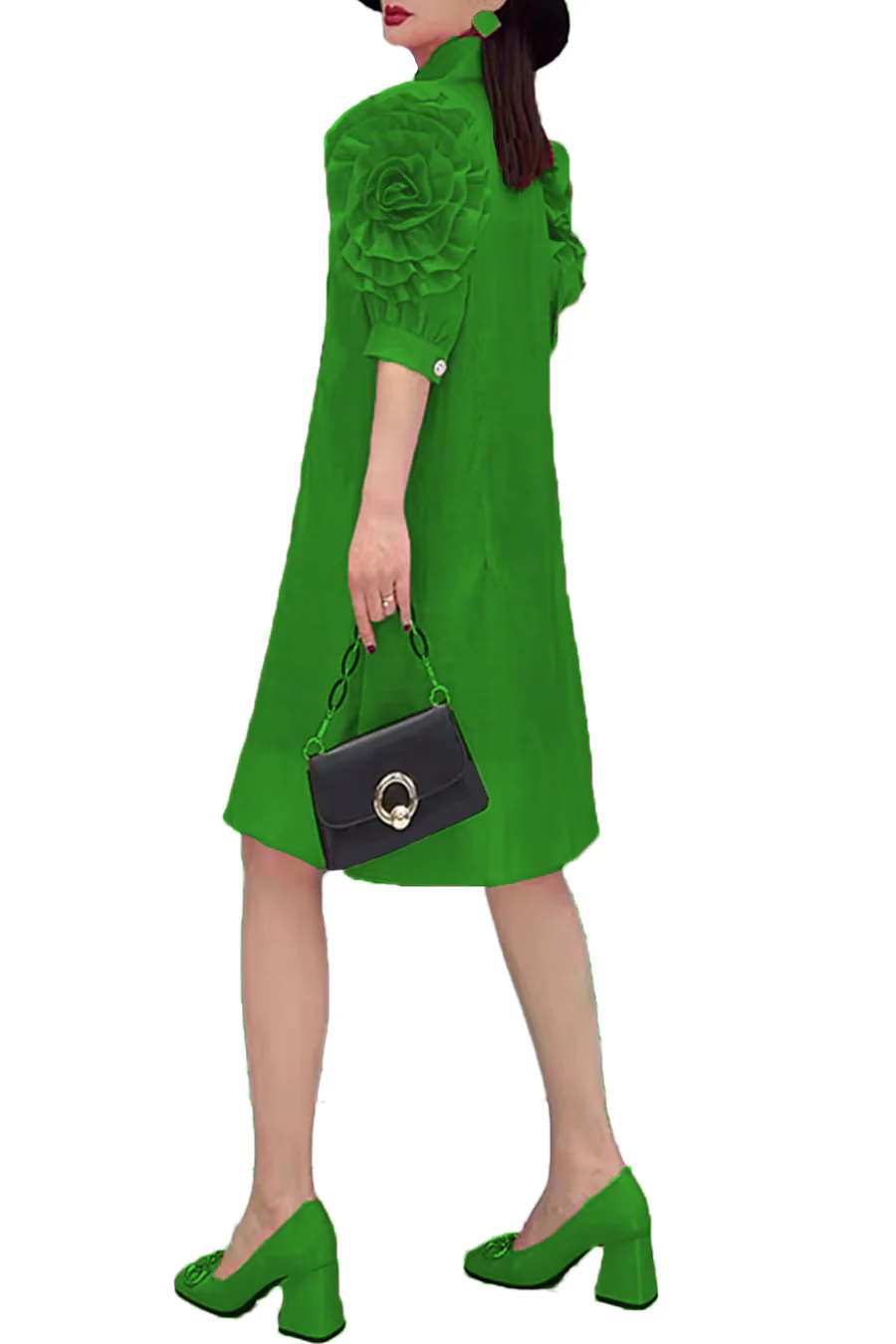 W8612 DRESS (PINK, WHT, GRN) - Image 4