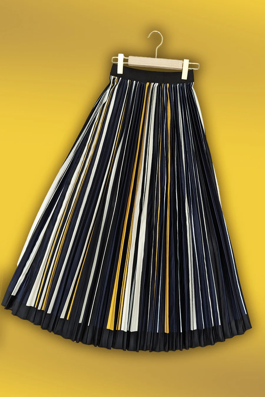 X7506 MULTICOLOR PLEATED MIDI SKIRT