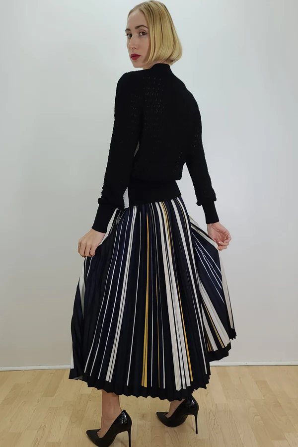 X7506 MULTICOLOR PLEATED MIDI SKIRT - Image 3