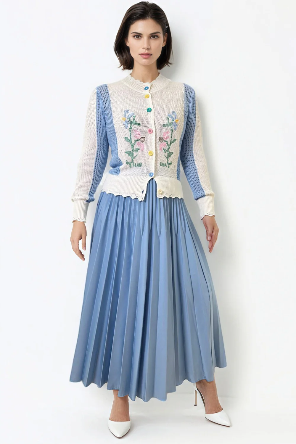 X7539 SKIRT (BLK, LIGHT BLUE, PINK) - Image 2