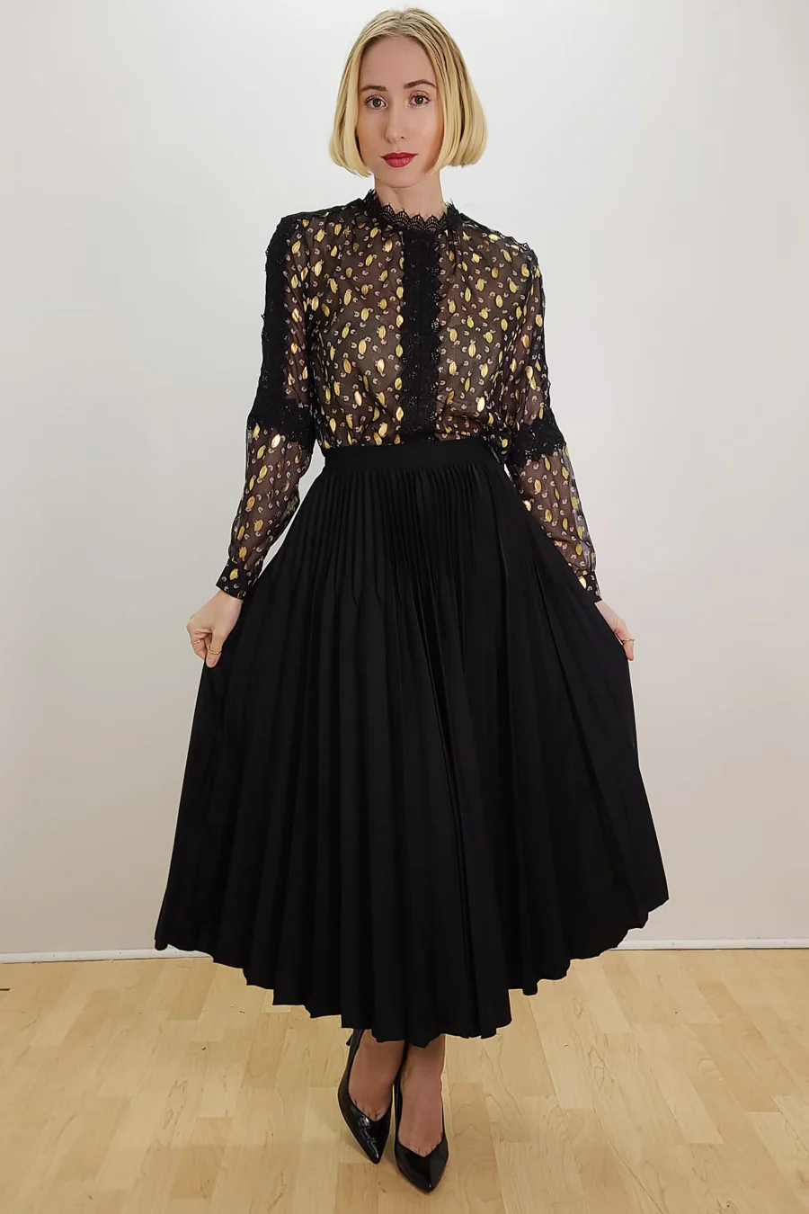 X7539 SKIRT (BLK, LIGHT BLUE, PINK) - Image 3