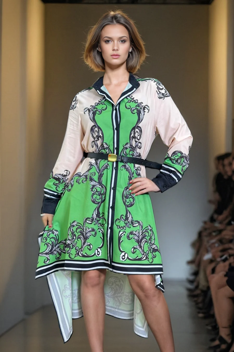 X7588 HI- LO SHIRT DRESS