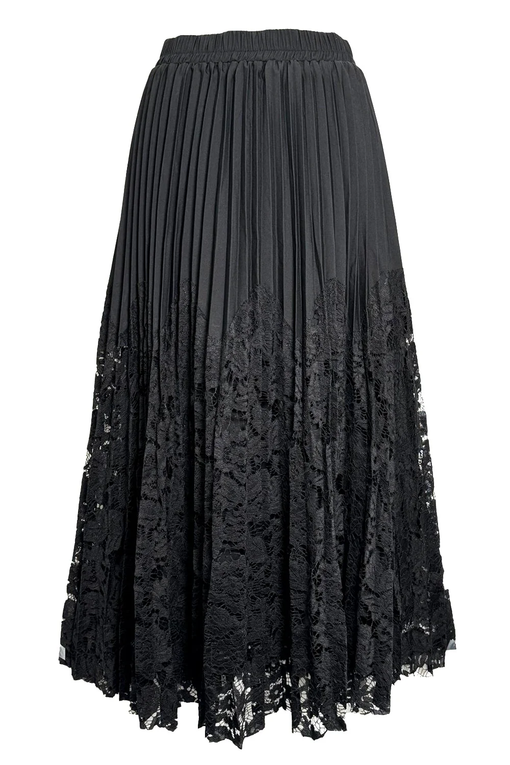 X7801 PLEATED LACE SKIRT (BLK/IVORY, IVORY, BLK) - Image 3