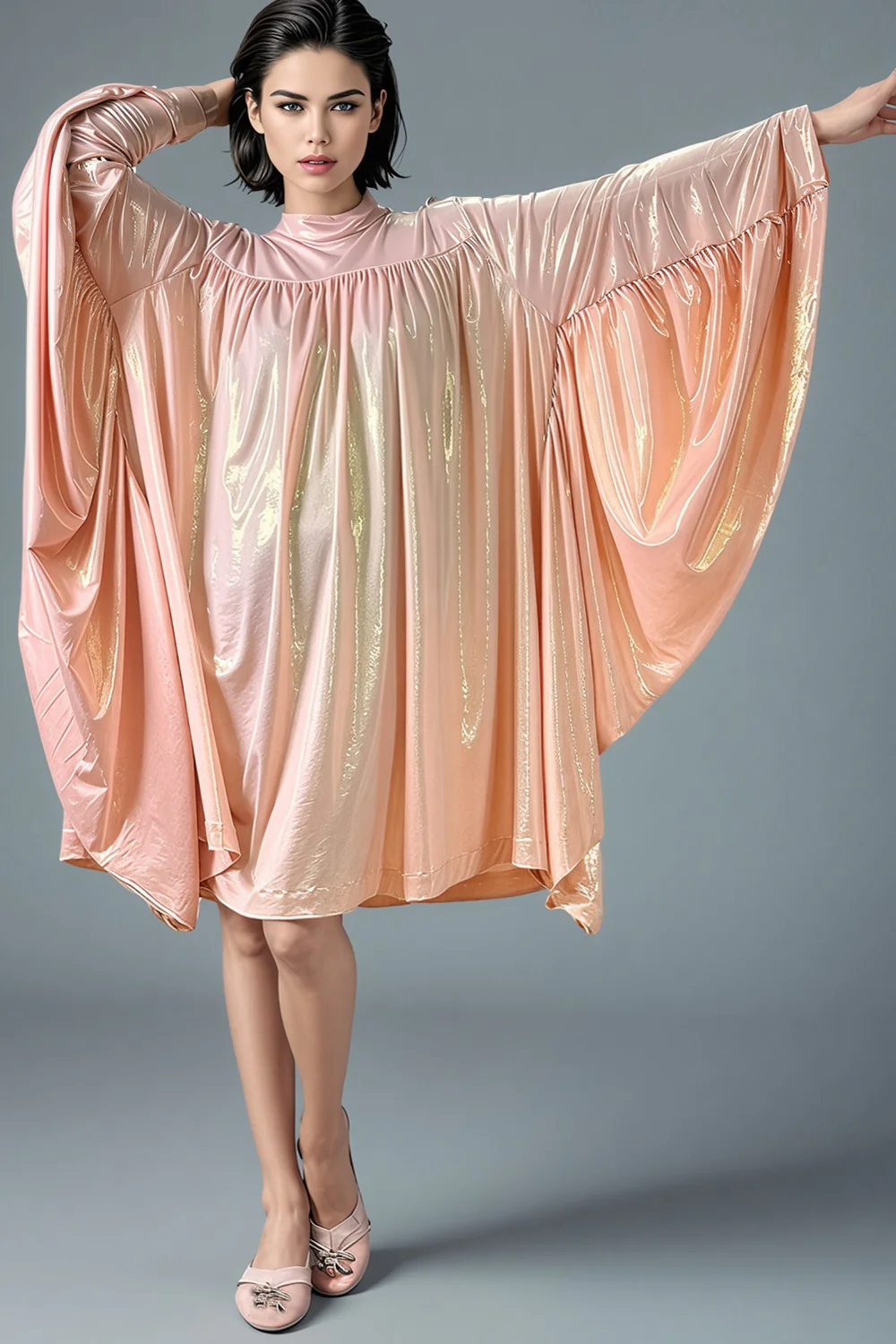 X7860 BATWING MIDI DRESS - Image 4