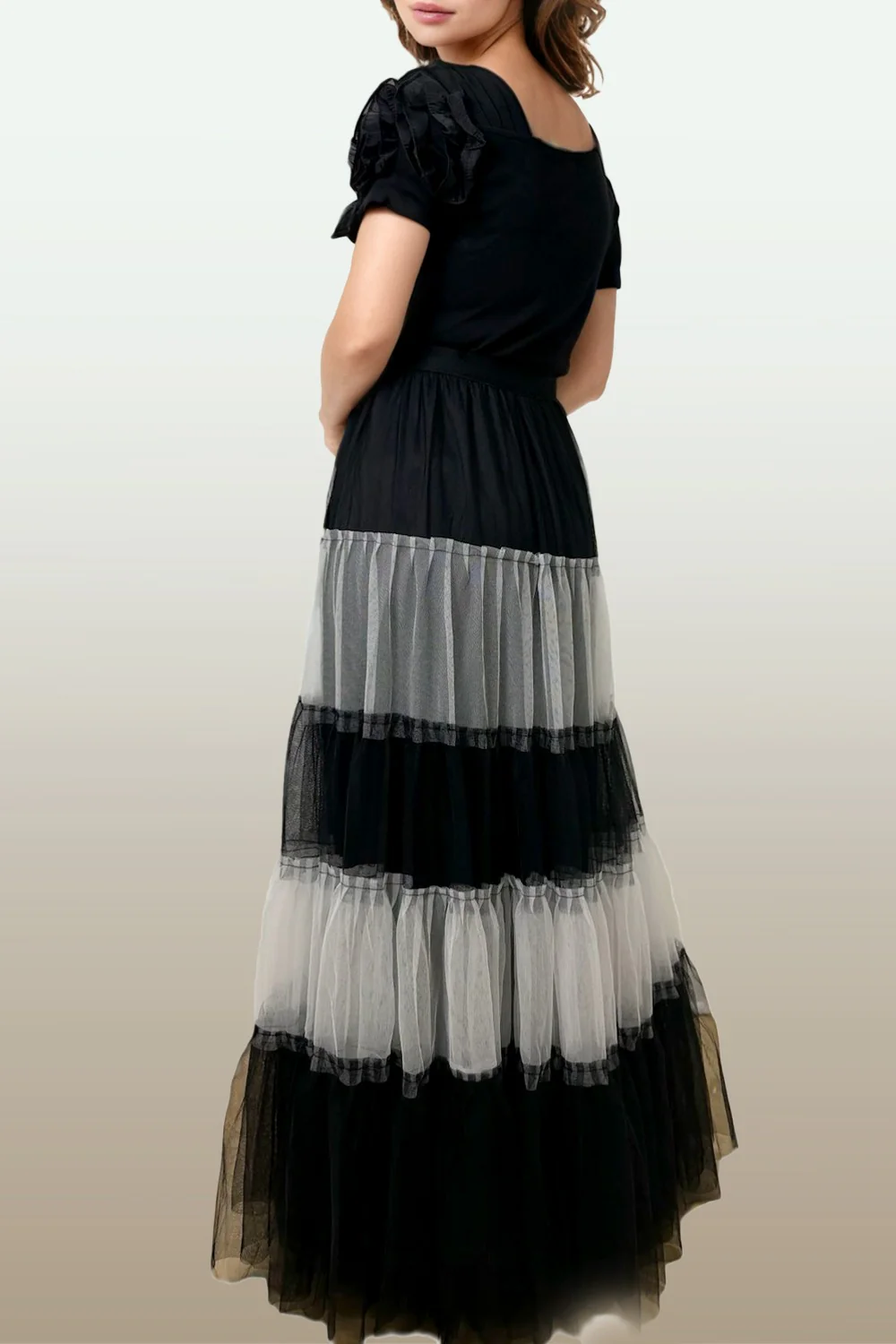 X7953 TIERED TULLE RUFFLE SKIRT - Image 2