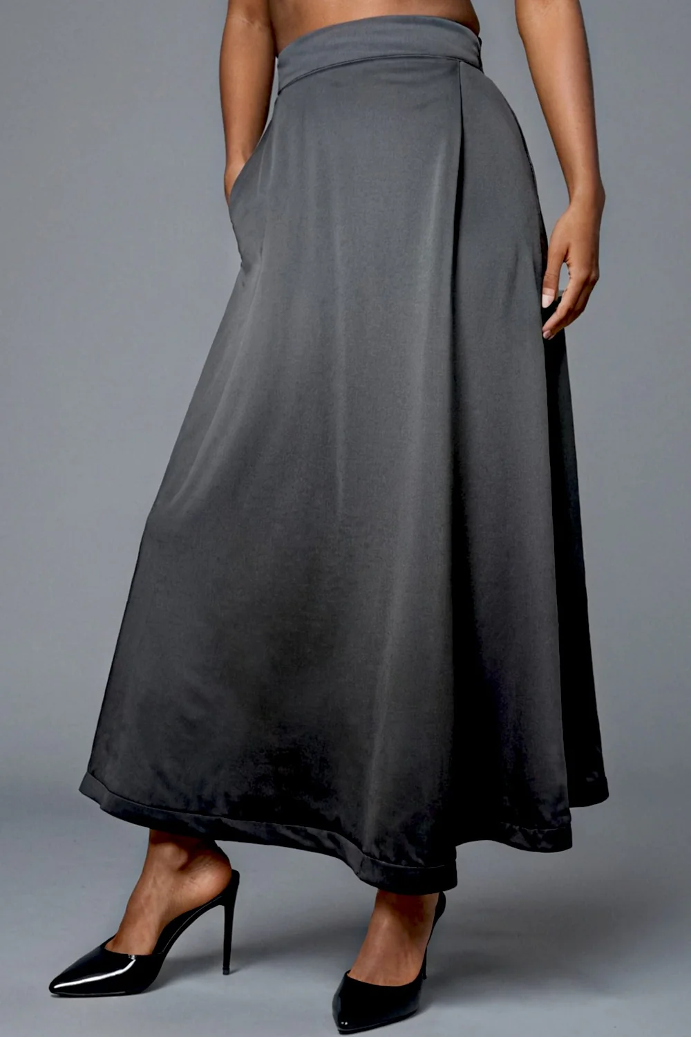 X7999 A-LINE SCUBA SKIRT (BLK, WHT) - Image 3
